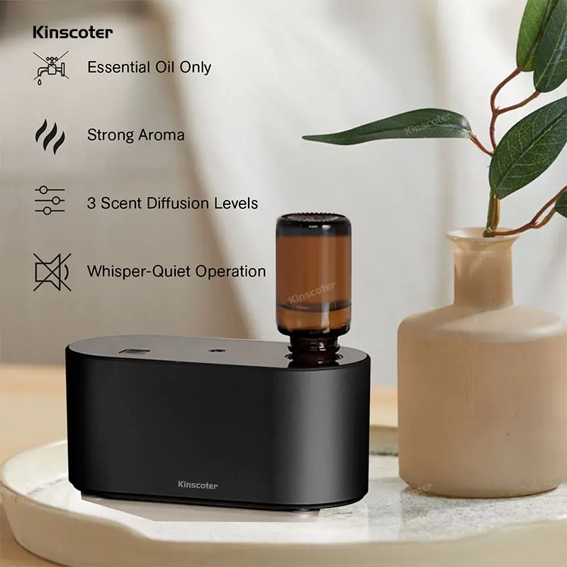 KINSCOTER Portable Waterless Aroma Diffuser Essential Oil Nebulizing Diffusion Machine for 10ml 20ml Oil Bottles with Bag