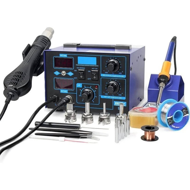 2in1 862d+ SMD محطة لحام الهواء الساخن مع ملحقات مختلفة (نسخة محسنة من 852 و862) #1