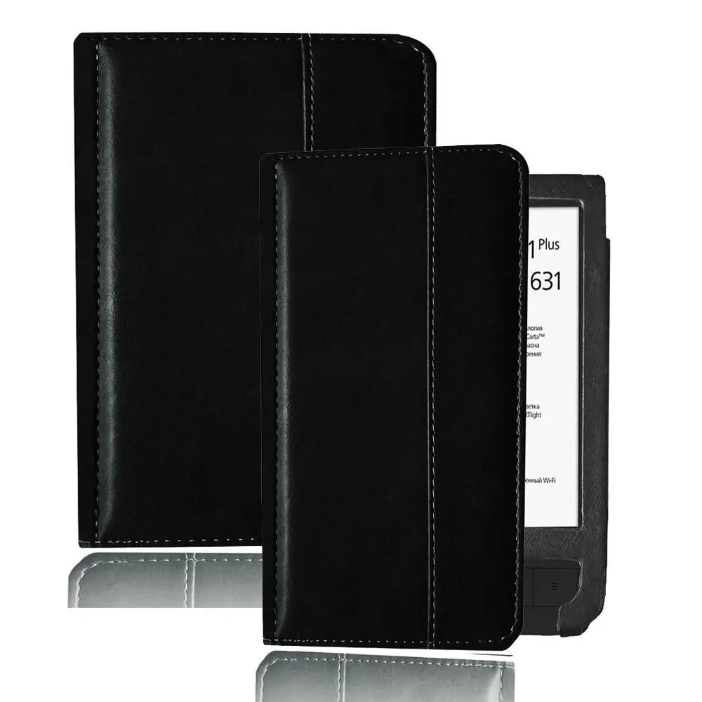 Anti-fall 6inch E-Reader Case Leather Shockproof Folio Cover Microfiber Lining Soft for Pocketbook Touch HD2 HD(631/631 Plus)