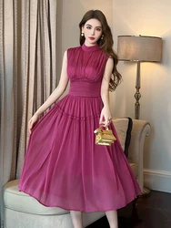 Swee Chiffon Bright Silk Evening Dress Women Clothes Elegant Sexy Tank Corset Swing Robe Party Birthday Vestido Fiesta