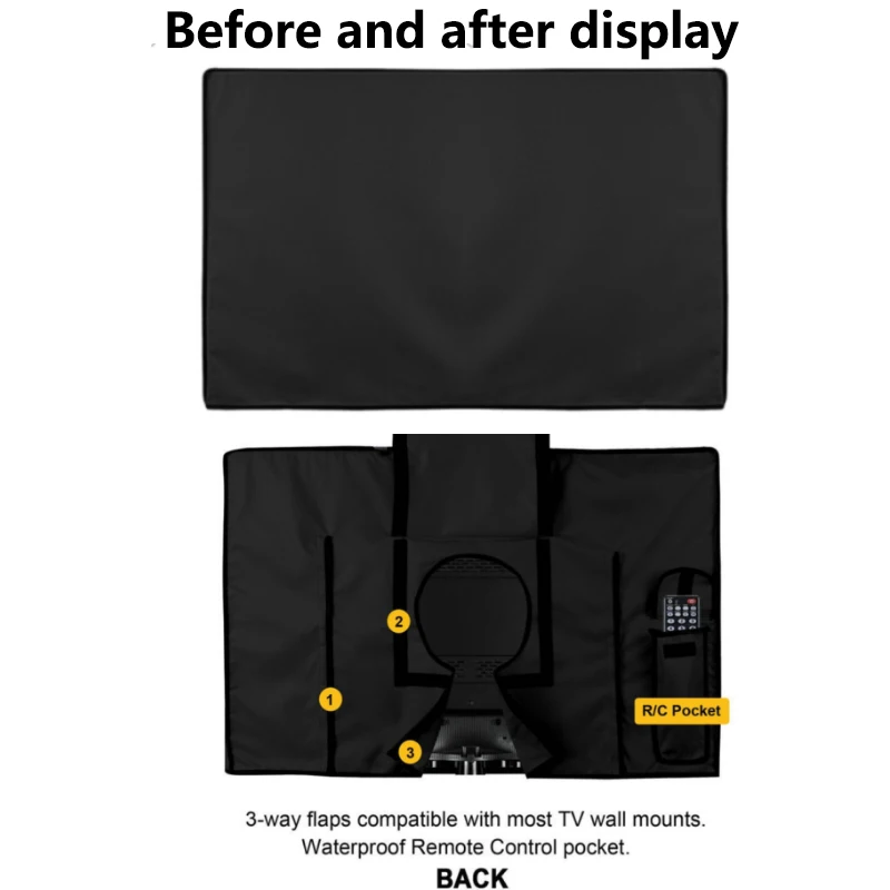 Waterproof TV Cover For 22 55 Inch LCD TV Outdoor Dust-proof Cloth Protect LED Screen Universal Weatherproof Microfiber TV Cover