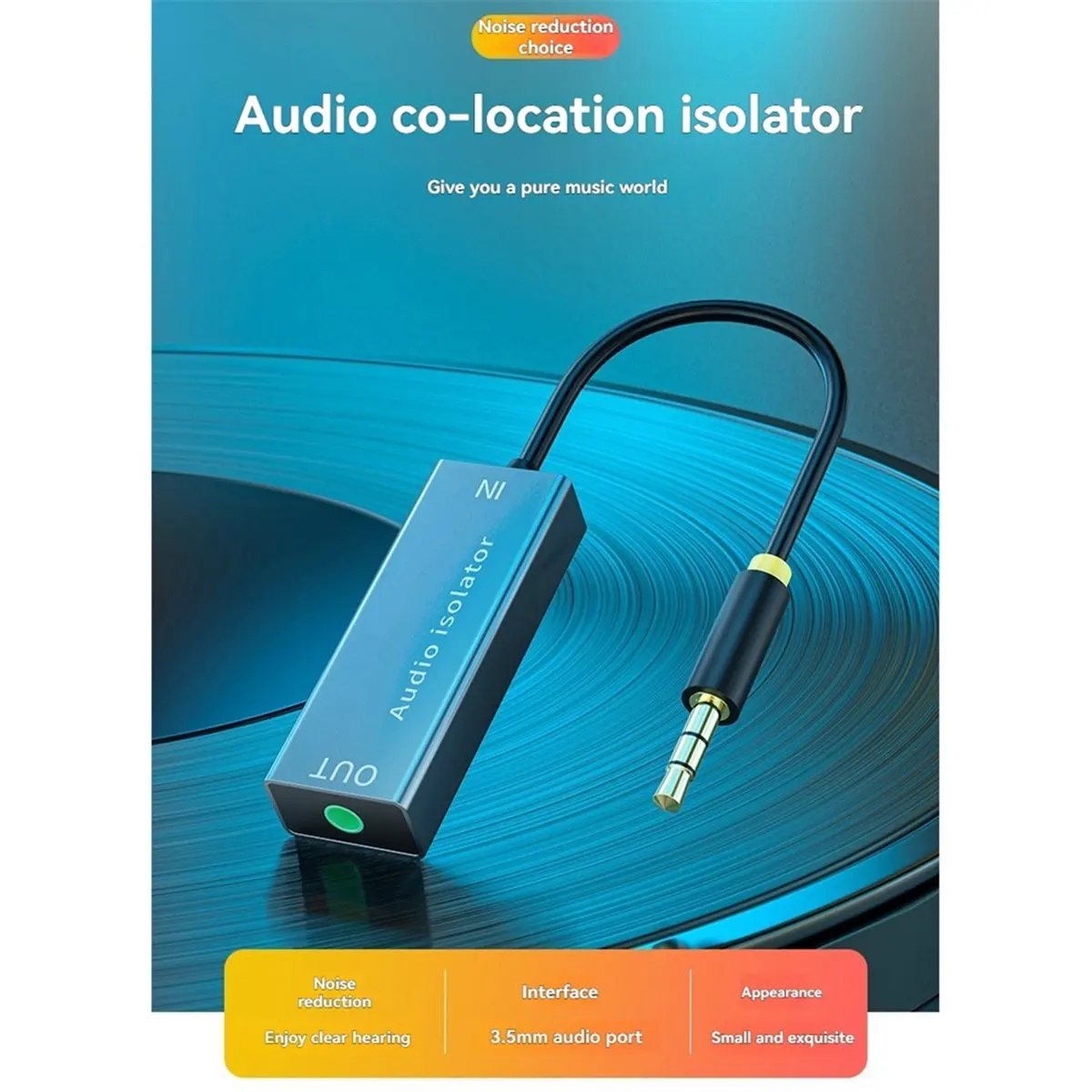 L77A 3.5mm Audio Isolator Speaker Line Isolator for Car Stereo Audio System Noise Reducer Filter Ground Loop Noise Isolator