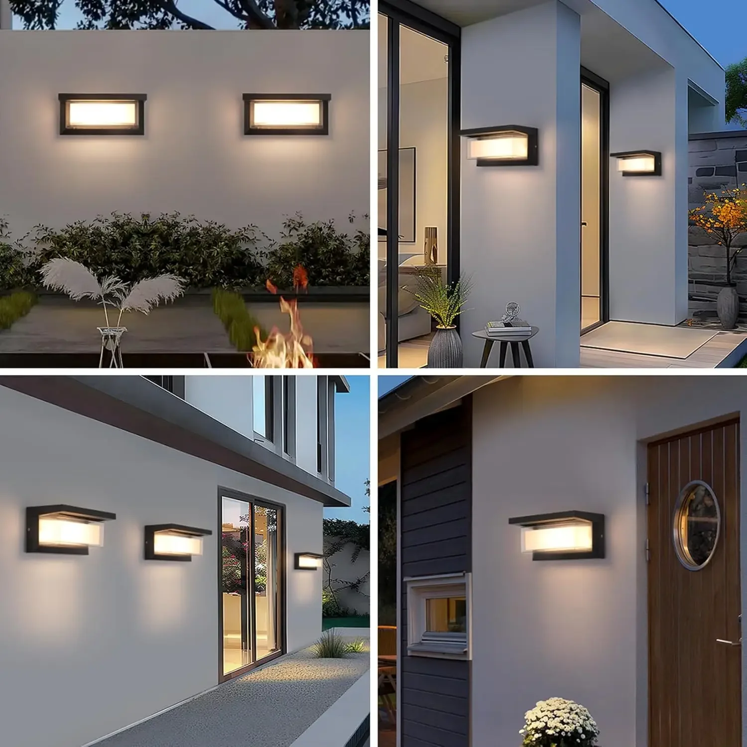 1 Pack 18W LED Outdoor Wall Light IP65 Waterproof Aluminum Exterior Sconces Wall-Mounted Lighting Fixtures for Exterior