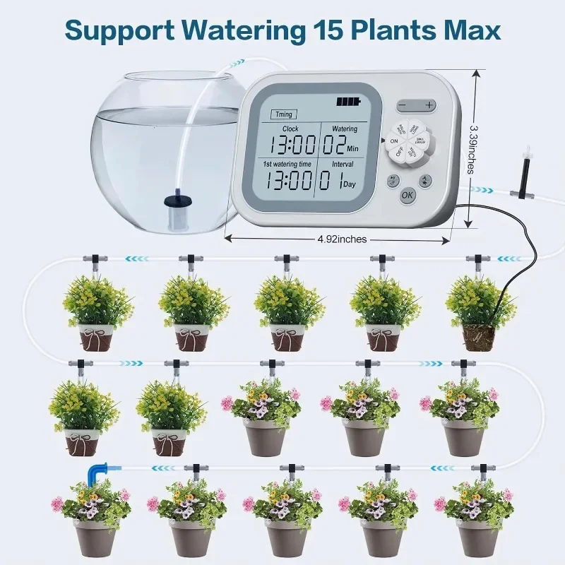 Automatic Plant Waterer Garden /Indoor,Programmable Drip  Water Timer System Kit  ,Smart Humidity Detection Watering