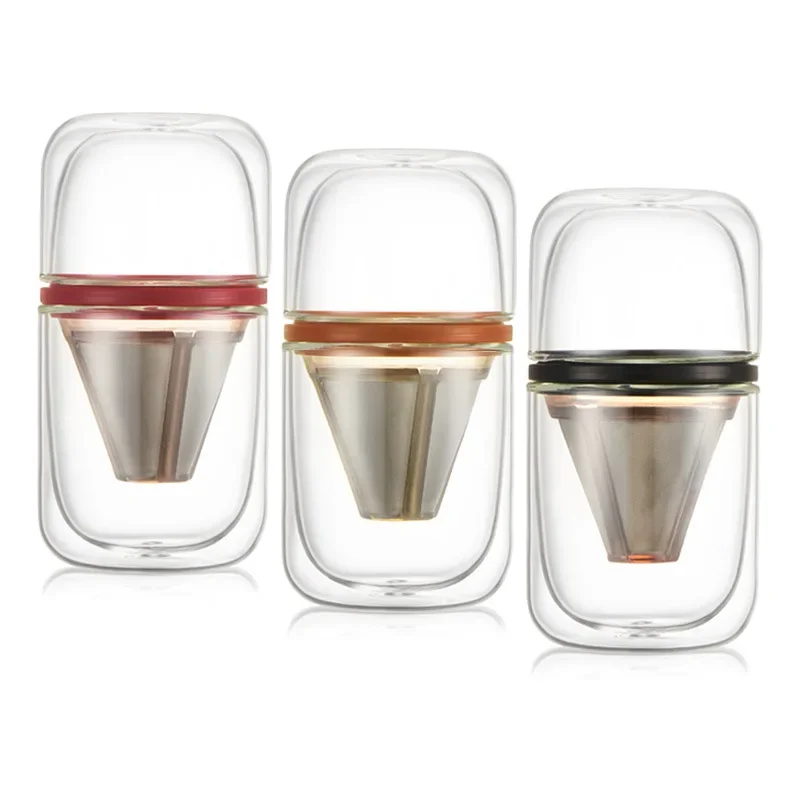 

Portable Travel Coffee Pot Stainless Steel Filter Cup Coffee Filter Drip Filter Pot One Pot Two Cups Of Coffee Utensils