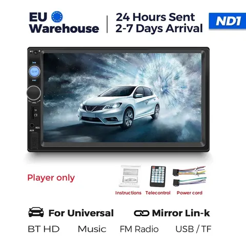 Автомобильный Мультимедийный Плеер Navifly 2DIN MP5 С 7-дюймовым Сенсорным Экраном, Универсальный, С Поддержкой Bluetooth, SWC