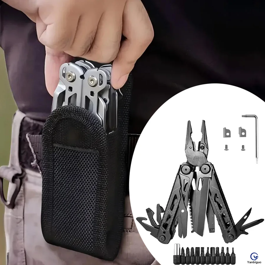 

28-in-1 Pocket Multi Functional Tool Knife,Stainless Steel Folding Tool with Safety Lock for Outdoor Enthusiasts,Campers,Hikers