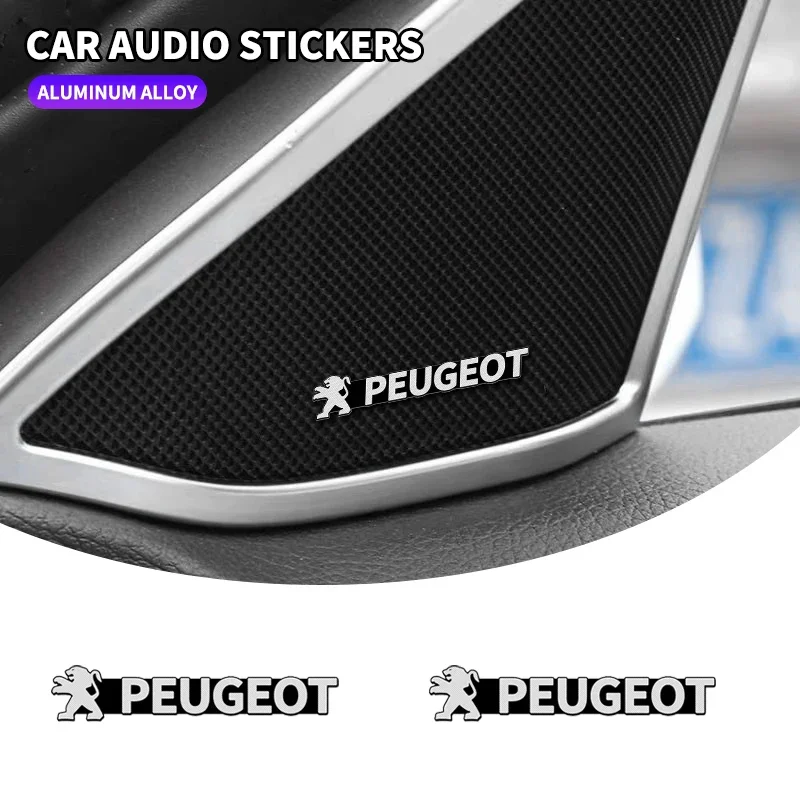3D алюминиевый автомобильный аудиодинамик, декоративный значок, автомобильная наклейка, аксессуары для Peugeot 306 307 308 508 106 107 108 2008 3008 5008 207