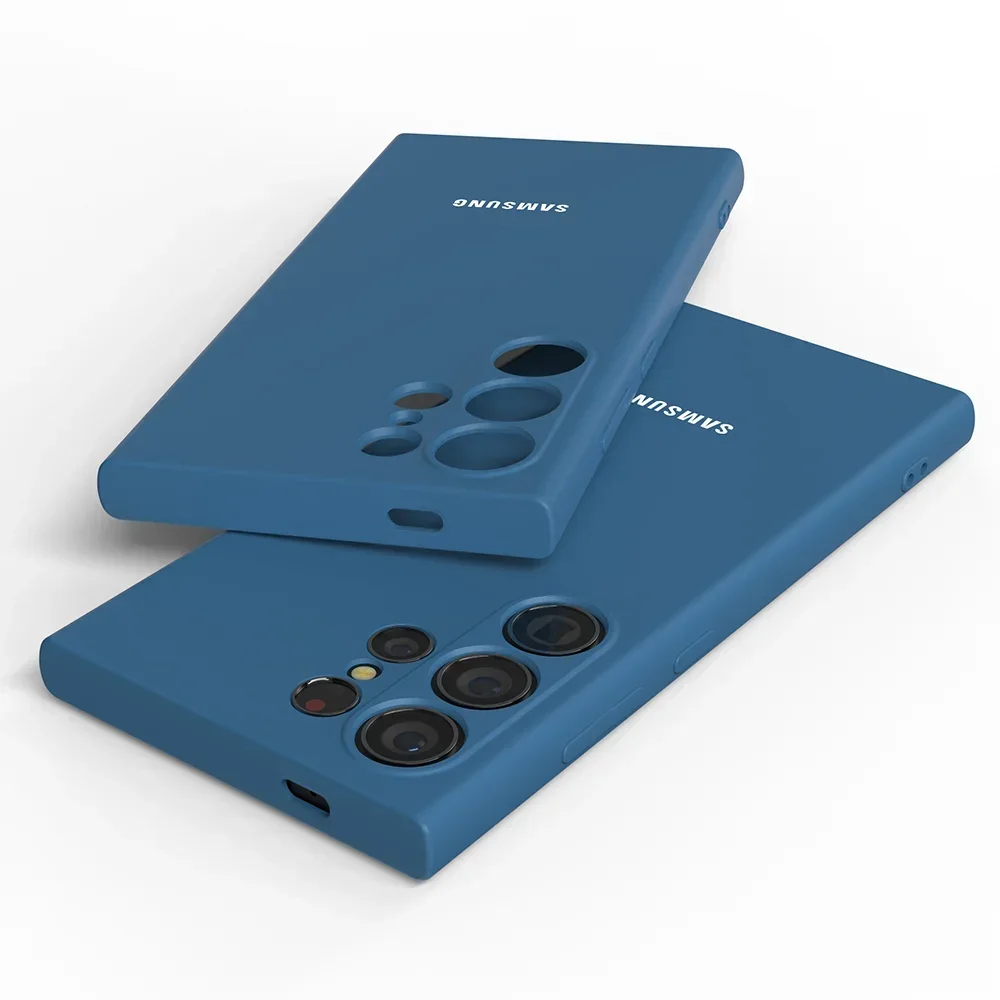 Weiche flüssige Silikonhülle für Samsung Galaxy S25 Ultra Plus S24 S23 S22 S21 FE S25EDGE Hautgefühl Telefon schützende Rückseite