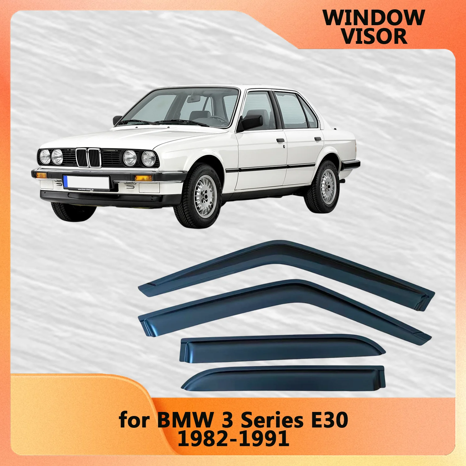 

Оконный козырек для BMW 3 серии E30 1982 1983 1984 1985 1986 1987 1988 1989 1990 1991 Ветровые дефлекторы Дождевики Дверной козырек Вентиляционное отверстие