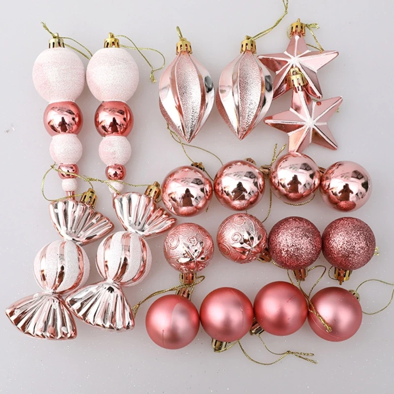 Confezione ornamenti per albero Natale da 29 ciondoli a stella con palline per decorazioni festive