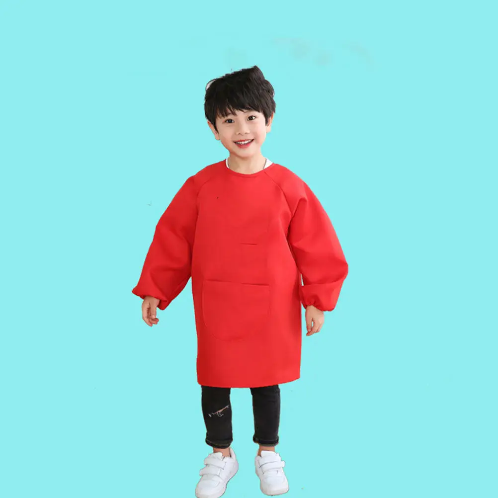 1Pcs Painting Apron Long Sleeve Art Smock for Drawing Coat Cover Stain Resistant Easy Clean Reusable Protective