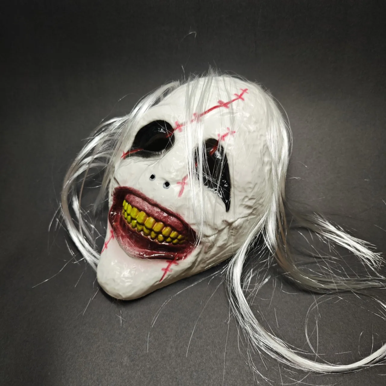 Topeng Badut Horor Halloween dengan Bahan Akrilik, Aksesoris Kostum Trendi untuk Pesta Cosplay Seram di Halloween