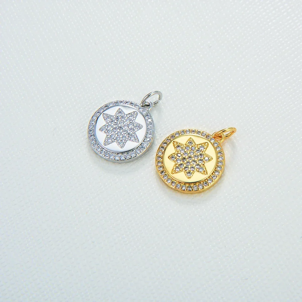 7 Pcs Colorful Zircon Pendant DIY Necklace Earring Jewelry Accessorie Lightning Satellite Star Unisex Bat Flower Mermaid Charm