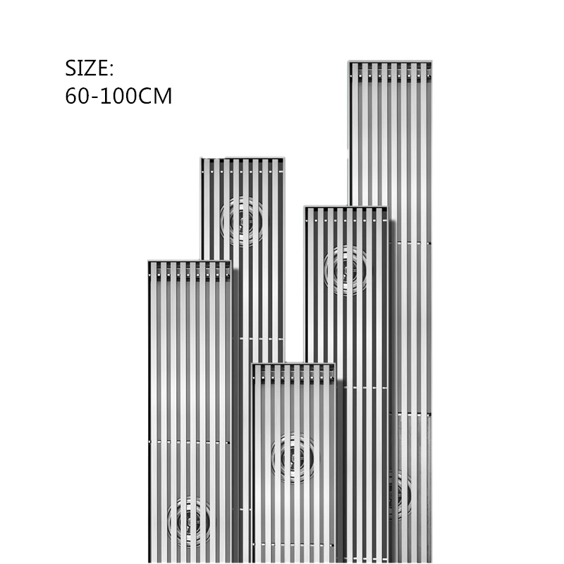 

Bathroom Floor Drain 304 Stainless Steel Anti Odor Linear Shower Drain Long Drainage Stripe Lavatory Drain Brushed 60-100CM