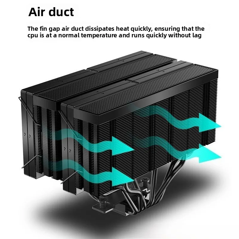 JF15K Double Tower CPU Radiator Air-cooled 6 Copper Tube 10CM Four Fans Unblocked Memory PWM