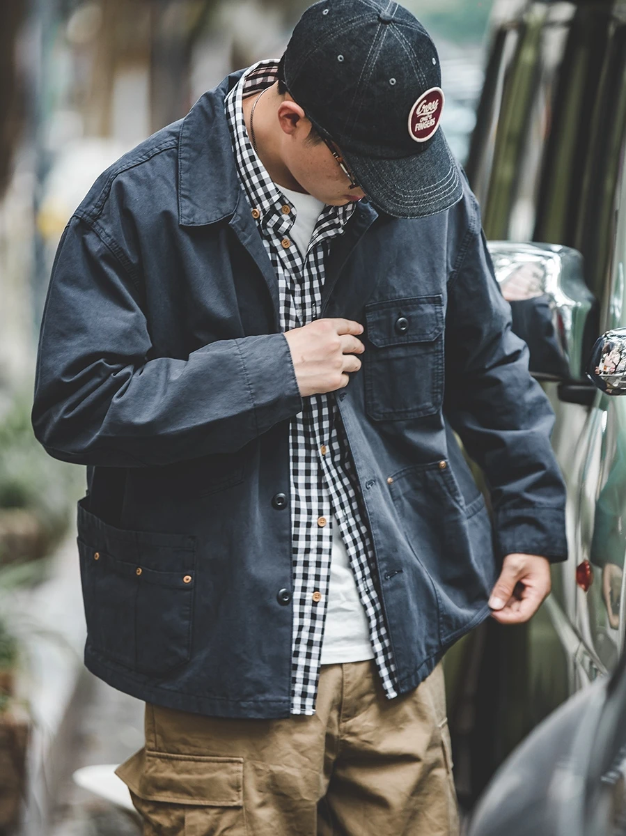 

Мужская винтажная хлопковая куртка Maden American Retro в стиле рабочей одежды, весна-осень, для охоты, с множеством карманов