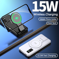 Power Bank 10000mAh Fast Magnetic Qi Wireless Charger Magsafe Powerbank for iPhone 14 Samsung S22 Poverbank Mobile Phone Holder