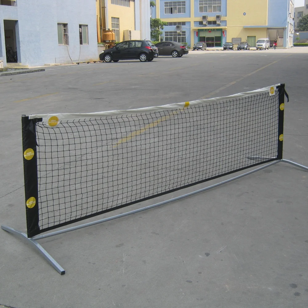 Filet de tennis rétractable en acier et poteau, portable, pour plage, badminton, volley-ball, 514, 10 pieds