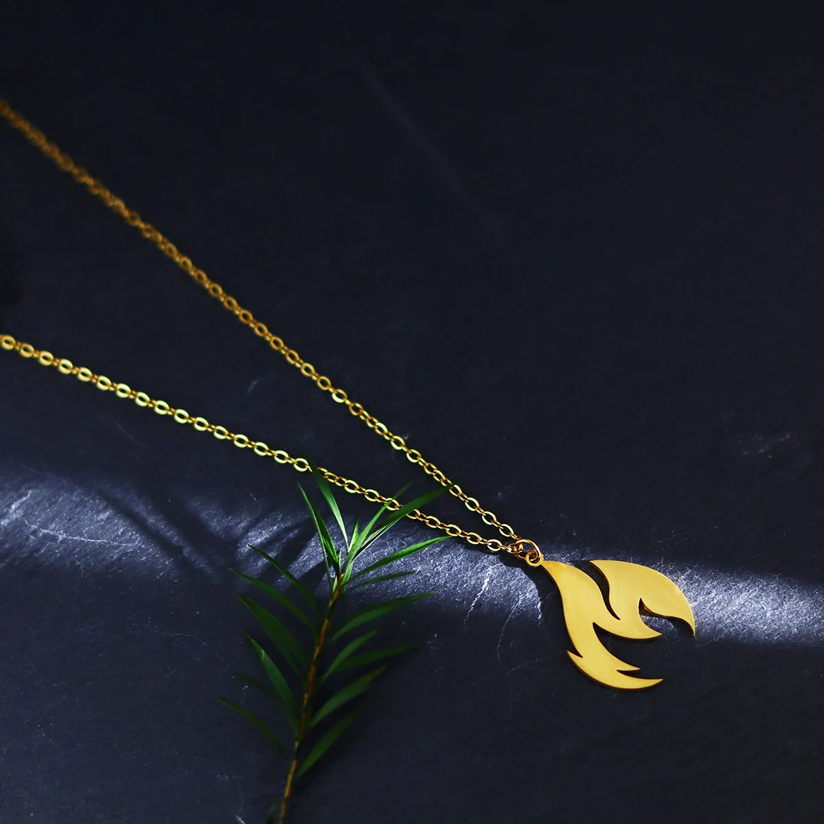 كينيتيال الفولاذ المقاوم للصدأ الرجال لهب قلادة قلادة فاسق موضة النار سحر قلادة مجوهرات هدية بالجملة #5