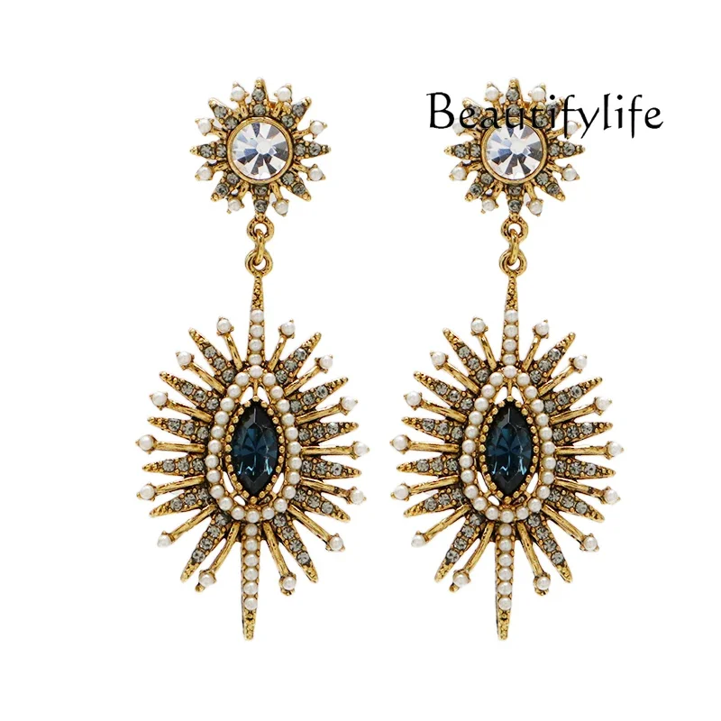 French color earrings, retro ear clips without ear piercings, unique high-end exquisite light luxury