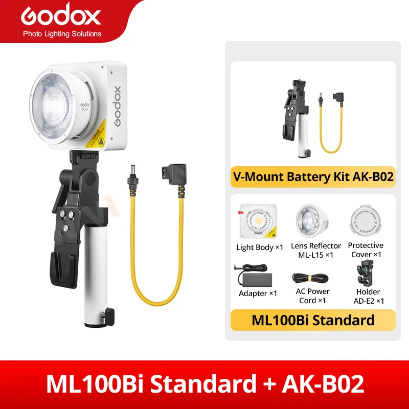 Godox ML100Bi バイカラー ポータブルLEDライト 120W オンボード