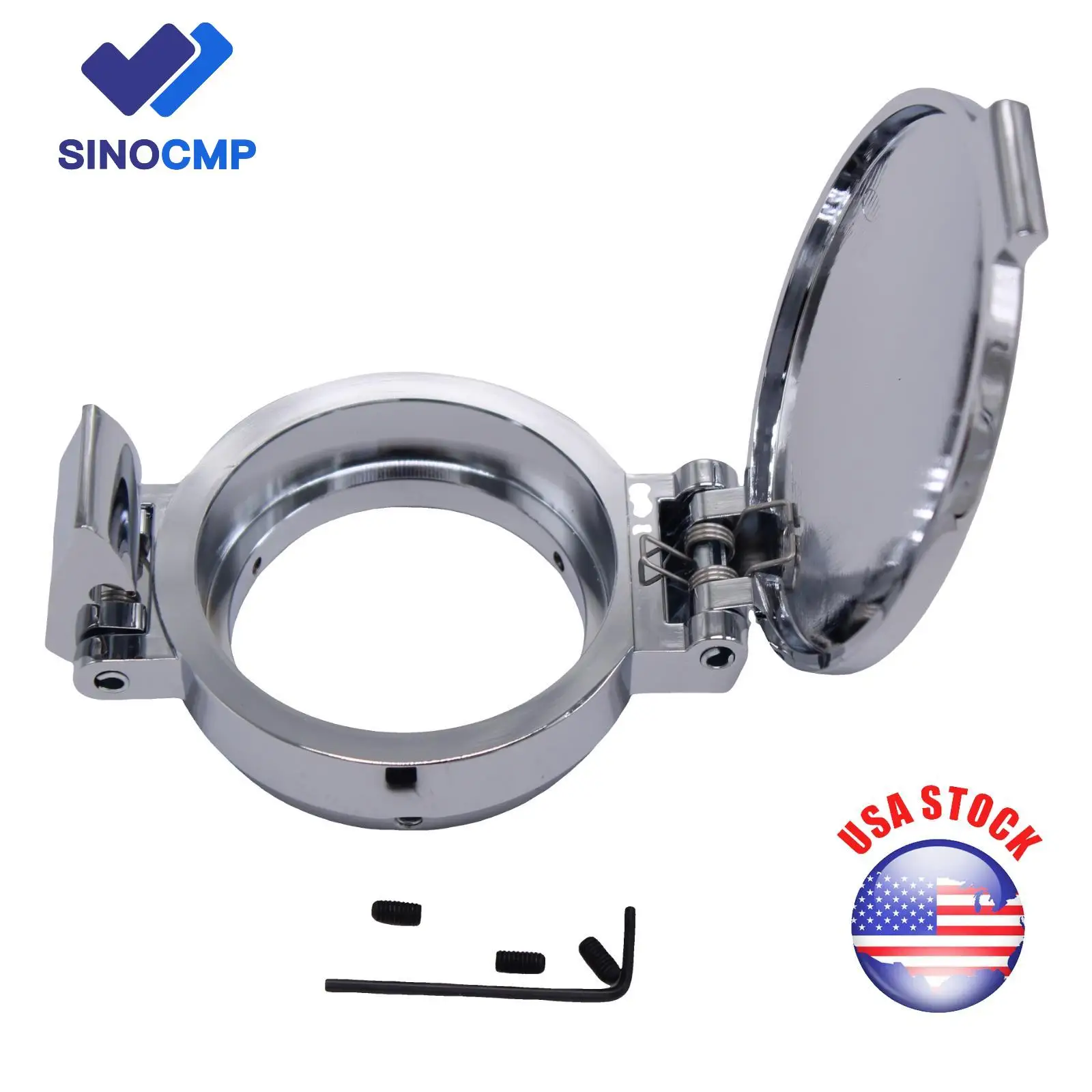 

SINOCMP SI-AT03053 Chrome Aston Style Flip Petrol Fuel Cap Flap For Classic Austin Rover MINI Cooper