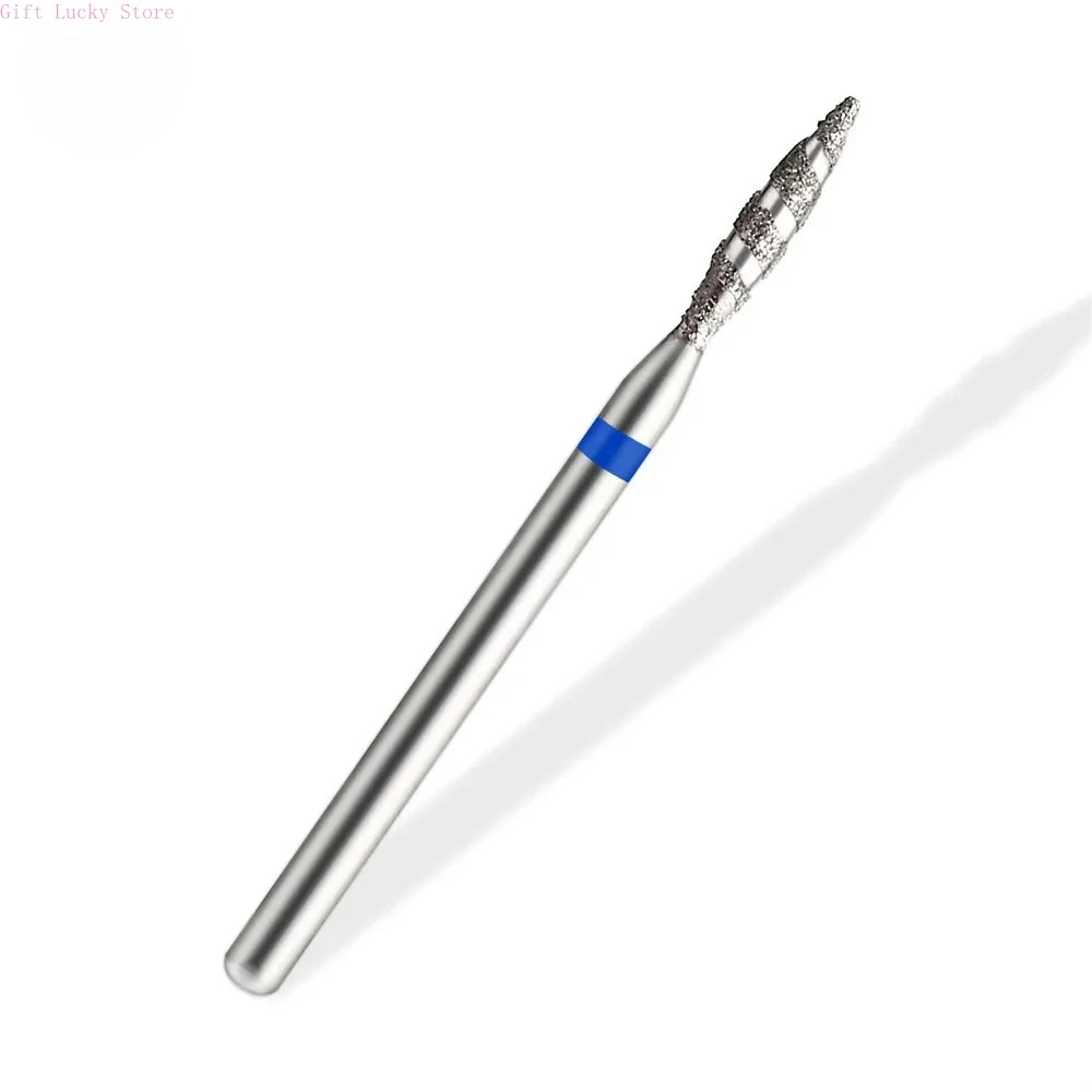 เล็บเท้าเพชร Burrs สําหรับไฟฟ้า Polisher อุปกรณ์เสริมเครื่องมือ 1/2 ชิ้น/กล่อง Tornado เปลวไฟเพชรเจาะเล็บ Bit Milling Cutters