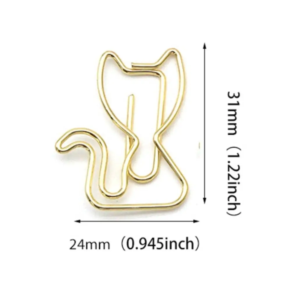 10 шт., канцелярские принадлежности для студентов, скрепки в форме кошки, металлический держатель для закладок с героями мультфильмов, креативная милая металлическая скрепка для бумаг