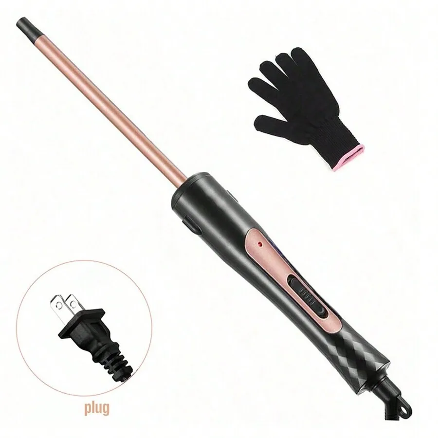 

9mm Mini Hair Curler, Men And Women Corn Curly Hair, Single-Button Control, 2 Heat Settings, With 1 Heatproof Glove