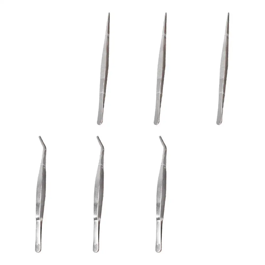 

6Pcs Stainless Steel Tweezers Gardening Accessory Lightweight Easy Grip Suitable for Succulent Tweezers Bonsai Planting Small