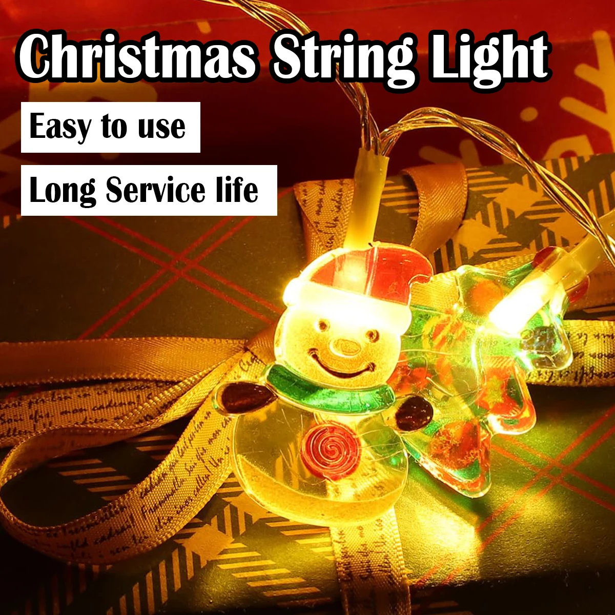 1.5M Christmas LED String Lights Fairy Battery Snowmen Powered Home Warm Decor Garden Decoration Lighting Festival Tree Colorful