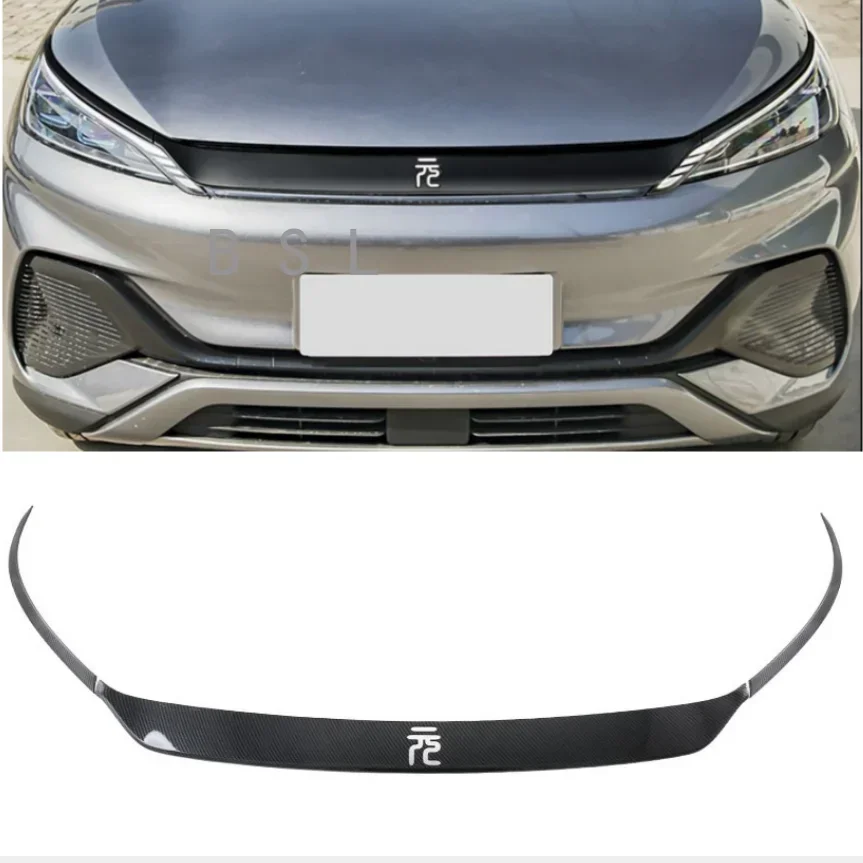 

Carbon fibre Black Garnish Car Front Grille Hood Engine Decor Sticker Cover Moulding For BYD ATTO 3 Yuan Plus 2022 + Accessories