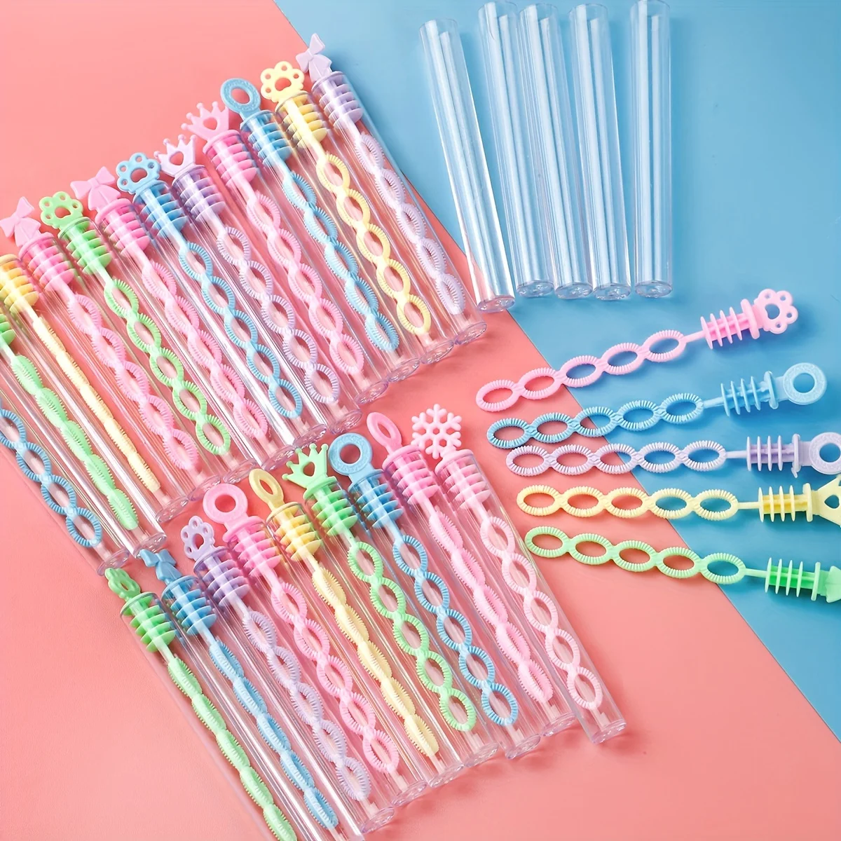 10/20/30pcs Multi-Hole Mini Colorful Bubble Sticks for Festive Parties, Plastic,No Liquid Included, Ideal for Outdoor Activities
