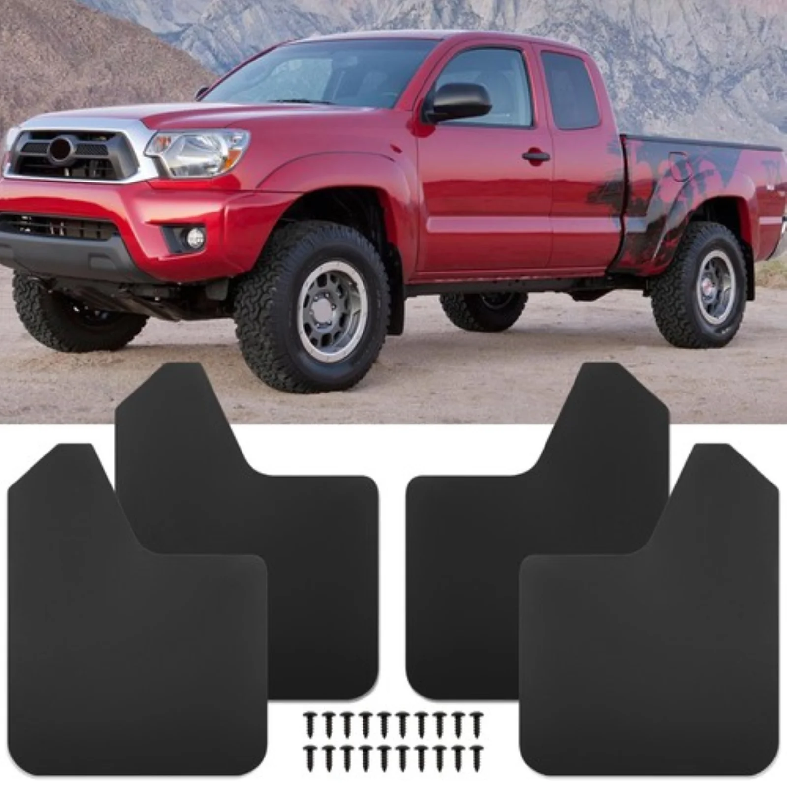 

4x Wide Rally Mud Flaps Splash Guards Mudguards For Toyota Tacoma 1995-2023 Black