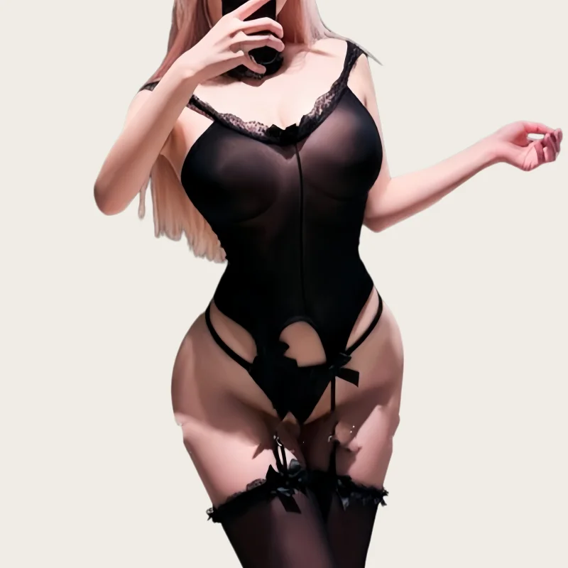 Heißer Ärmelloser Rückenfreier Body, Eng Anliegend, Verführerisch, Sexy, Versuchung, Hasenmädchen-Uniform, Erotische Unterwäsche, Leidenschafts-Set