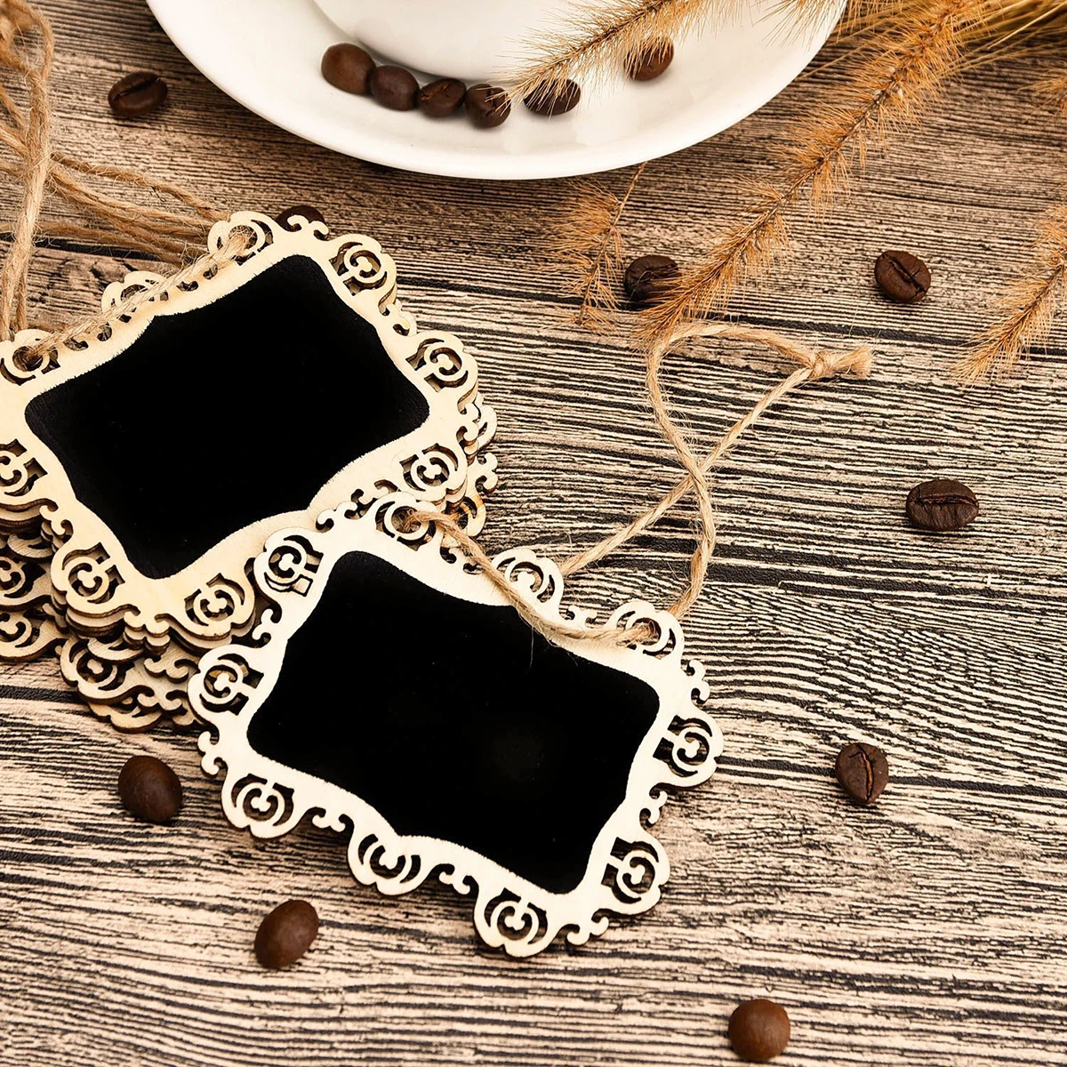 

10 Pcs Small Blackboard Chalkboard Tags Mini Signs Succulents Hanging Chalkboards
