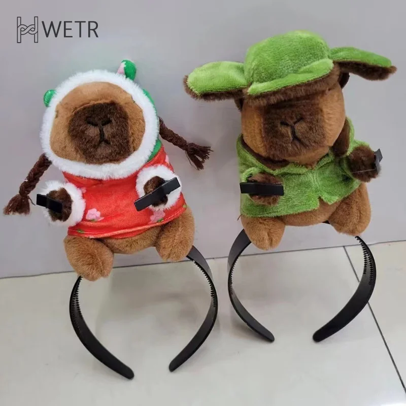 

1PCS Headband Cartoon Funny Capybara Hair Hoop Summer Women's Cute Face Wash Headband Funny Plush Hair Band Hair Accessories