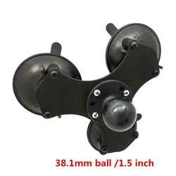 1.5 inch Ballhead Car Window Twist-Lock Triple Suction Cup Base with AMPS Hole Ball Mount for Gopro Phone Garmin