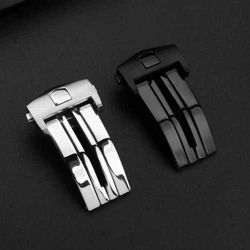 Imagen 2 del producto Hebilla de reloj para TAG HEUER, cierre de correa de silicona de cuero, reemplazo de correa de reloj, hebilla de acero inoxidable, cierre plegable de Metal de 18mm y 20mm