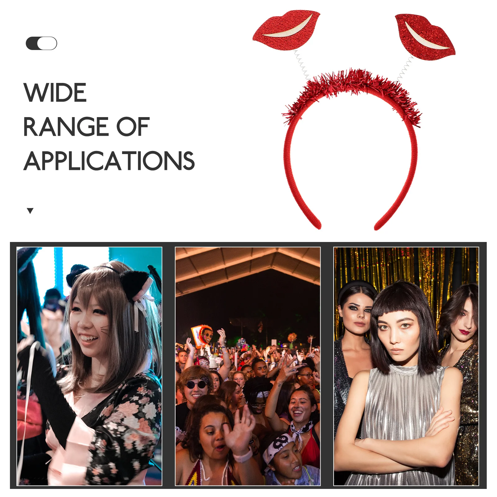 عصابة رأس حمراء للشفاه لعيد الحب وحفلات الزفاف وإكسسوارات عصابة رأس للاحتفال الرومانسي للنساء