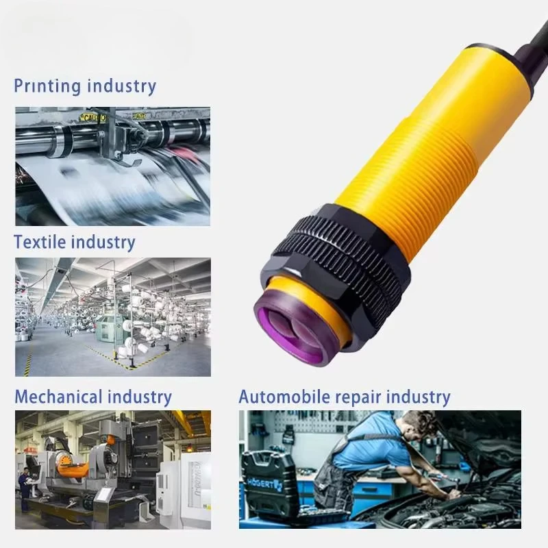 Through Beam Photoelectric Switch Sensor E3F NPN PNP DC12-24V AC90~250V Detection Distance 60m Adjustable NO/NC