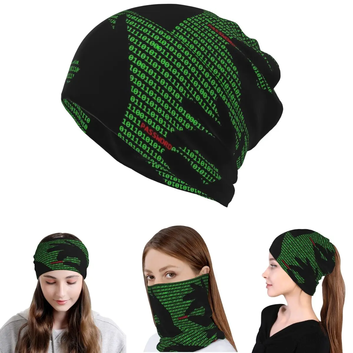 

Бандана-шарф-маска для лица с принтом Hacker Code Binary Code Geek Science Computer, унисекс, для взрослых, моющаяся