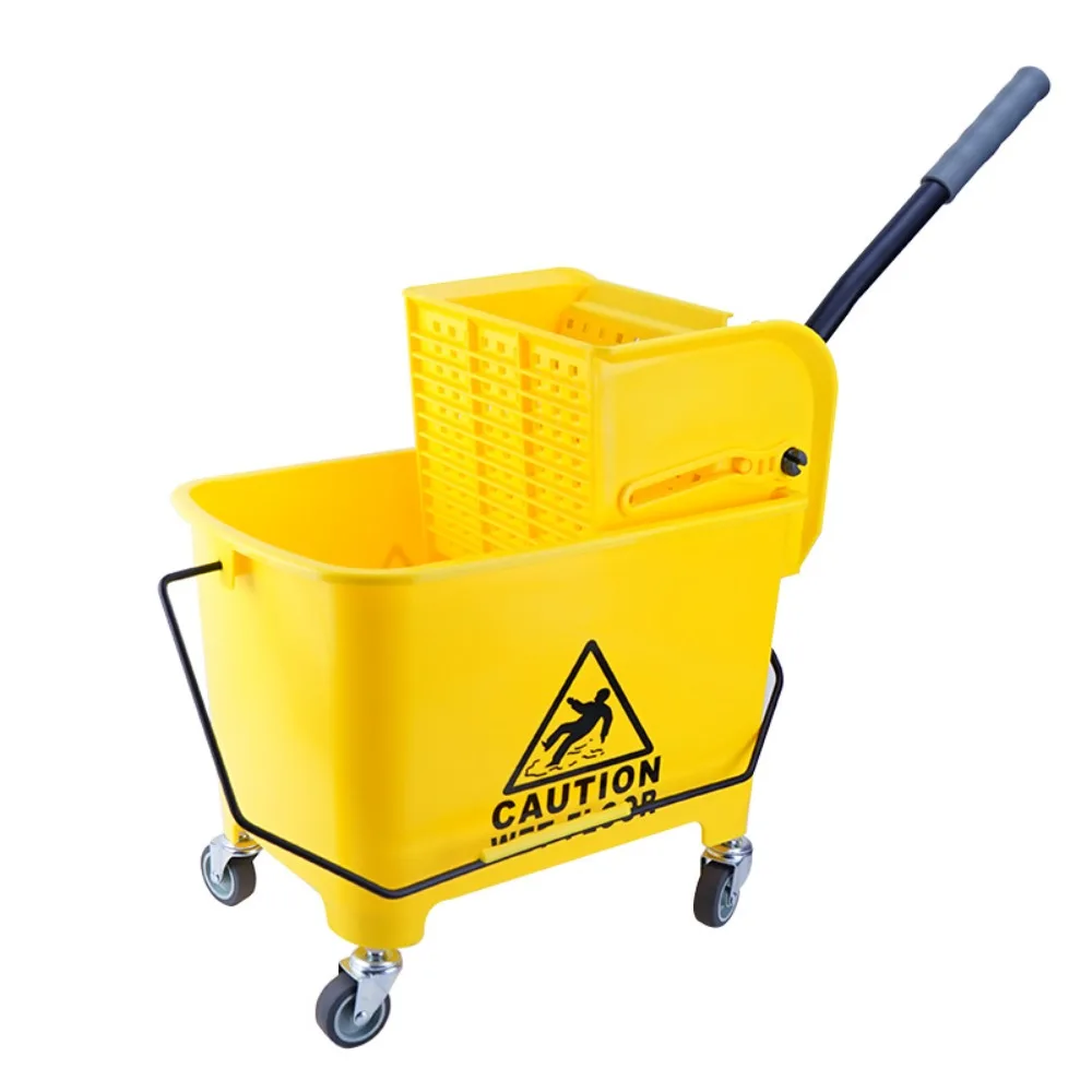 

Plastic Mop Bucket 20L Capacity Thickened Squeeze Bucket Sturdy Construction with Wheel Water Truck Washing Tool Commercial Use