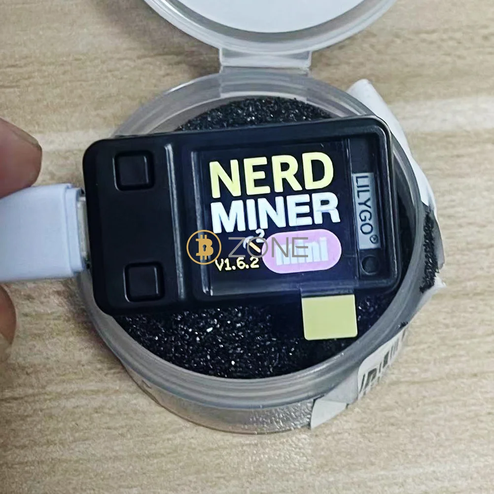 Bitcoin NerdMiner Mini V2.0 Hashrate 56Kh/s With Shell BTC Crypto Solo Lottery Nerd Miner Mini