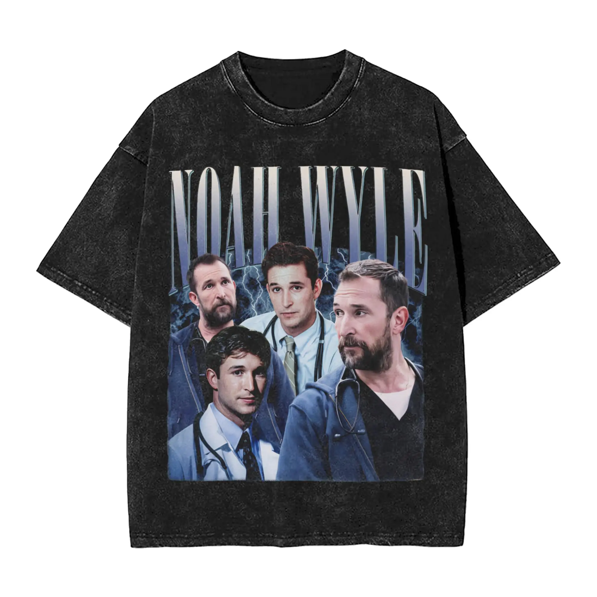 Washed T Shirts The Pitt Vintage Noah Wyle Dr Robby Bootleg  Vintage T-Shirts Harajuku  Streetwear Cotton Summer Tops Tops Tees