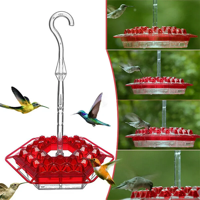 Hummingbird feeder outdoor hanging hexagonal garden bird feeder with hook