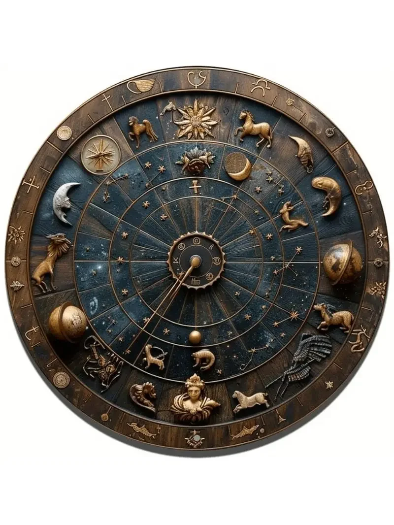Retro Round Compass with Metal Paint, Nautical Decorative Sign for Home Wall Art & Adventure Decor