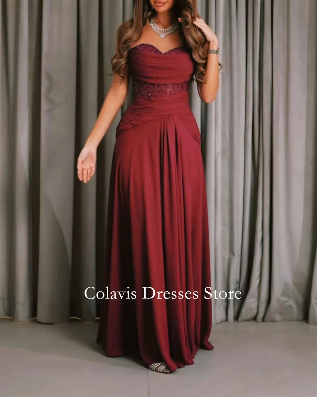 

2025 бордовые платья для выпускного вечера по индивидуальному заказу, вечернее платье трапециевидной формы из крепа без рукавов длиной до пола, женские вечерние платья, вечернее платье