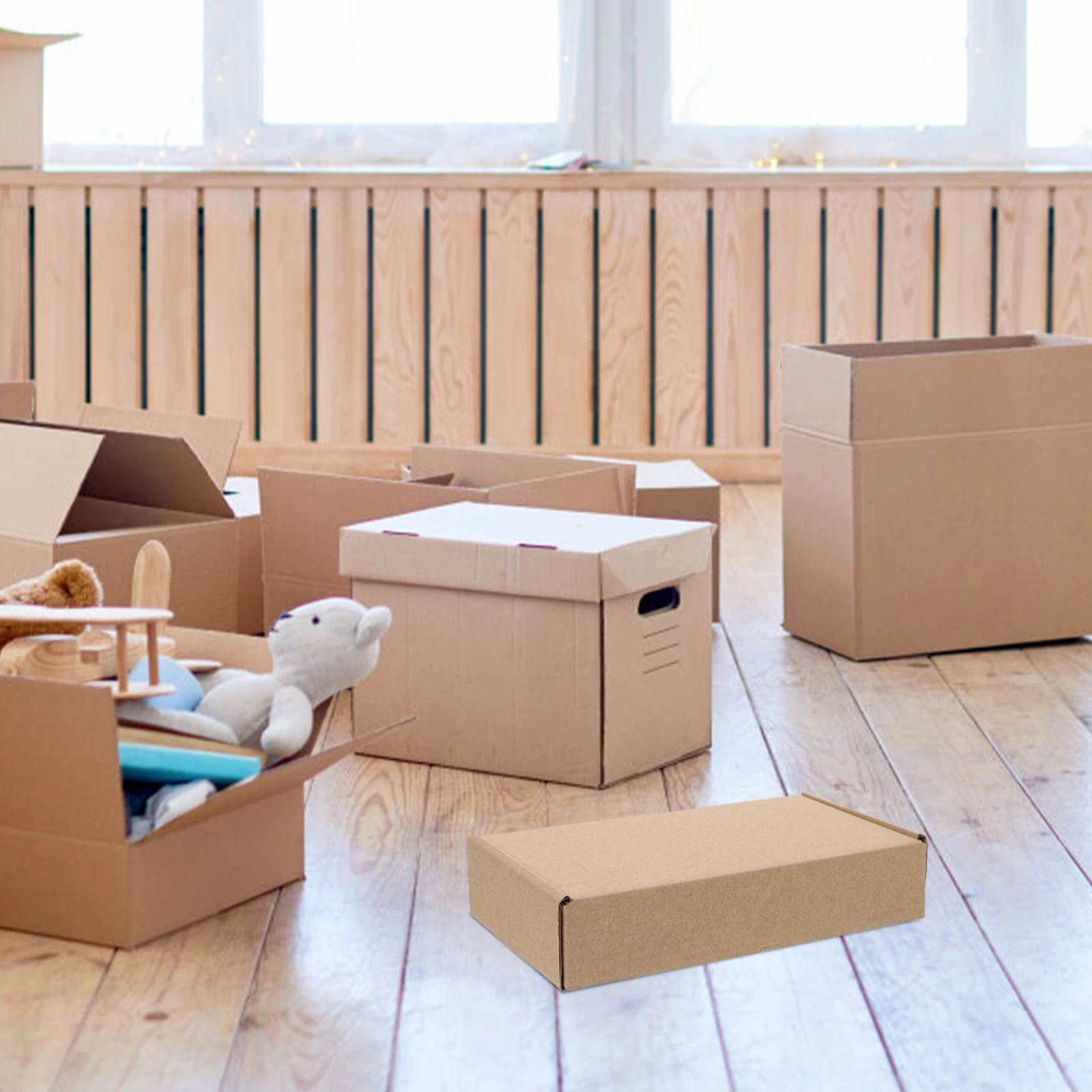 20 قطعة صناديق شحن مموجة صديقة للبيئة متعددة الأغراض تخزين صناديق التعبئة والتغليف المتحركة مقاومة للضغط التسليم الآمن #1